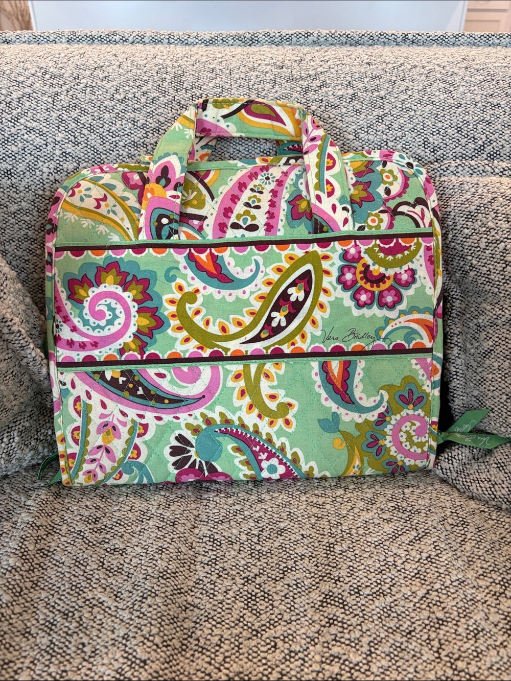 Vera Bradley Mint Paisley Quilted Tote